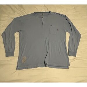 Tyndale FR Blue Henley Shirt Flame Resistant Workwear Men's XL, Made In The USA